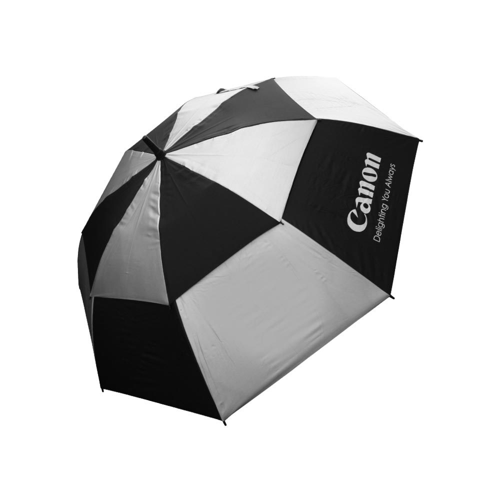 Canon Professional Golf Umbrella | Black & Silver Alternating Design